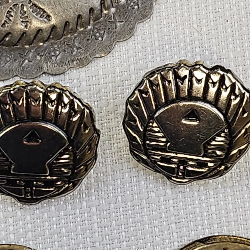 Vintage Western Native American Concho Button Lot Mixed‎ Metal Heart Findings